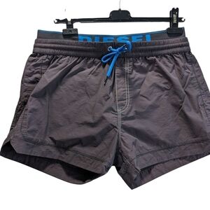 Diesel Charcoal Swim Shorts with Blue Details Size XL